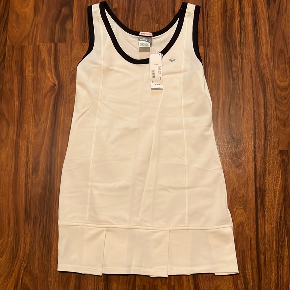 Lacoste white tennis dress with black neck detail